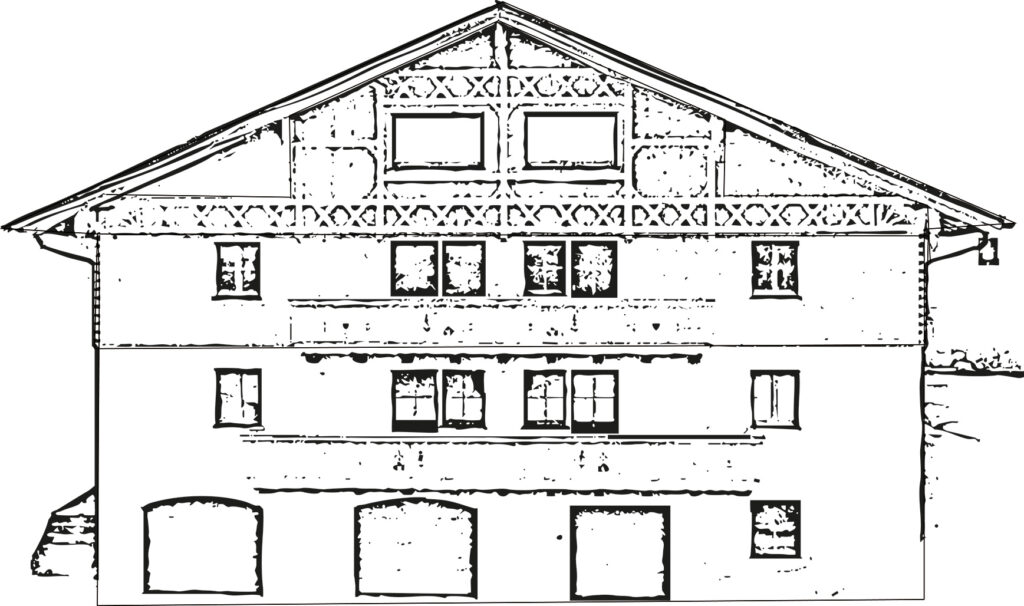 Zeichnung der neuen Ferienwohnungen vom Stadlerhof am Waginger See
