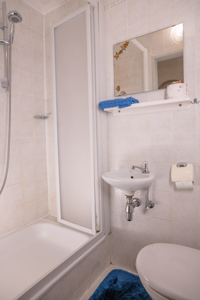 Bad und WC in der Ferienwohnung Seeblick